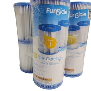 Funsicle Type 1 Filter Cartridge Universal Replacement 4 Pack Pool‎ Spa